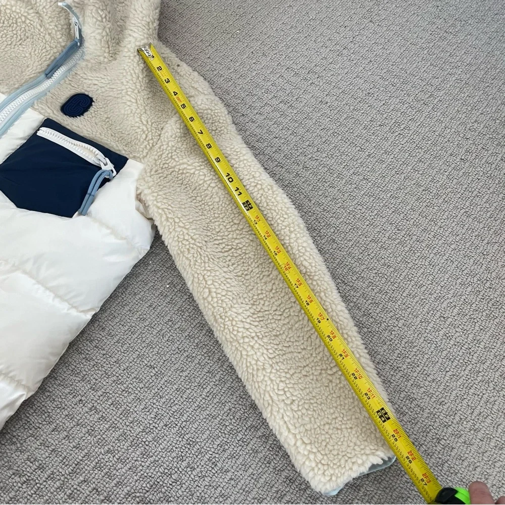 Coach Women's Sherpa Down Jacket in Cream/Blue Medium- EUC - Picture 9 of 9